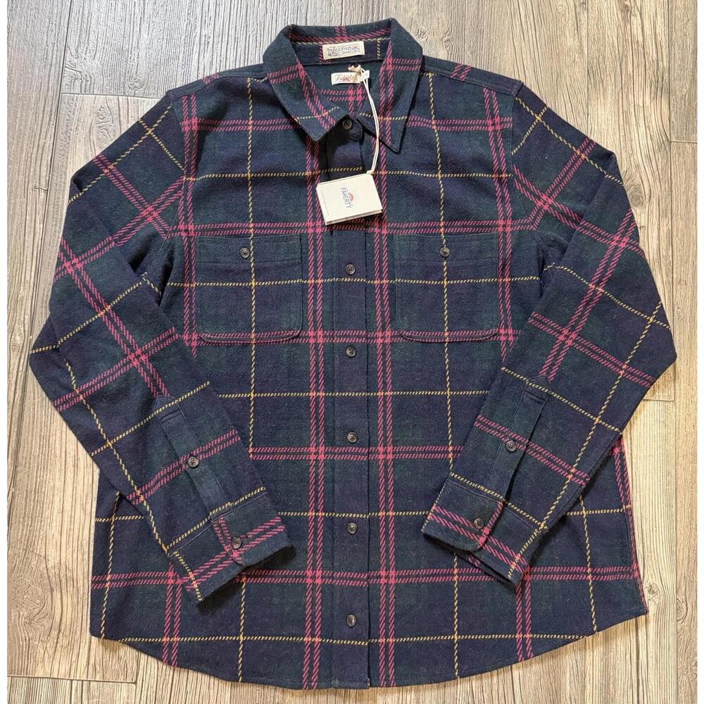 Faherty Women's Legend Sweater Shirt Northern Lights Plaid Sz XL NWT